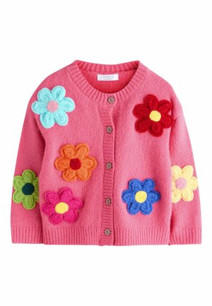 REGULAR FIT - 3D FLOWER - Strickjacke - pink