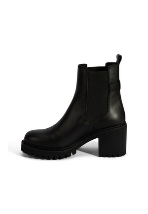 Enkellaarsjes met plateauzool - black