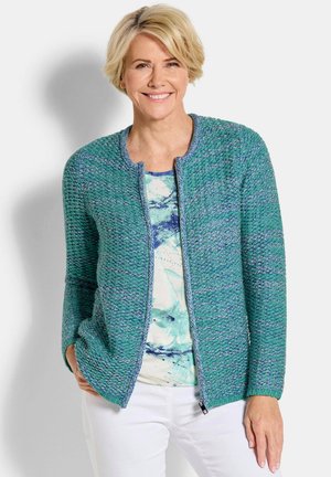 MIT VERDECKTEM REISSVERSCHLUSS - Gilet - turquoise patterned