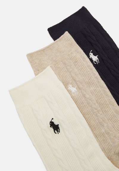 Polo Ralph Lauren CABLE CREW 3 PACK - Sokken - dark blue/off-white/beige