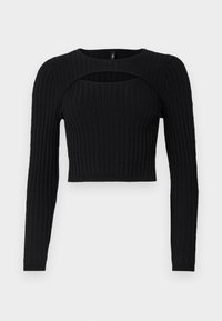 ONLMEDDI CABLE CROP O NECK - Vesta - black