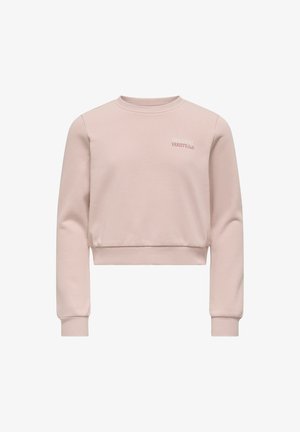 Roze cropped sweatshirt van zachte stof. Heeft lange mouwen, een ronde hals en 'ORIGINAL VARSITY' geborduurd in een subtiele lettertype.