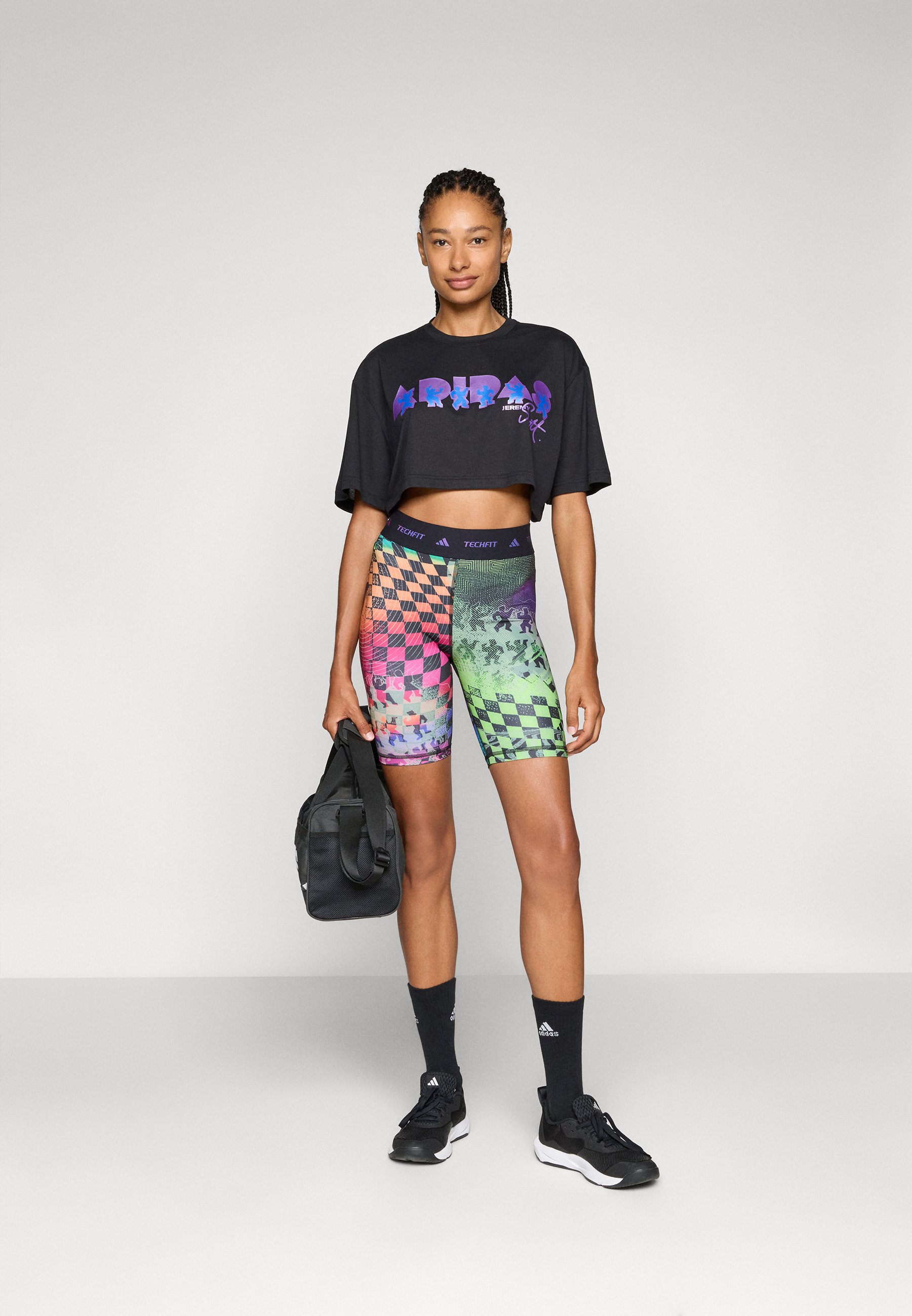 adidas Performance W JS BIKER - Tights - multicolor semi lucid