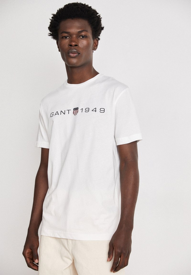 GANT PRINTED GRAPHIC - T-shirt med print - eggshell
