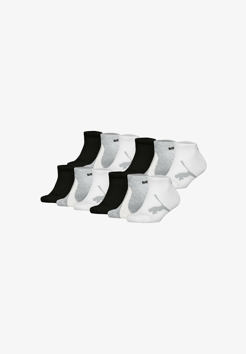 Chaussettes de cheville assorties en noir, blanc et gris. Dotées du logo PUMA. Fabriquées en tissu doux avec un poignet côtelé. Six paires incluses.