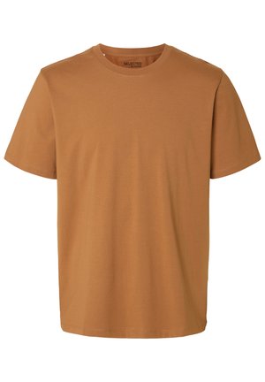 Selected, SLMASPEN ONECK TEE - Camiseta básica - ochre