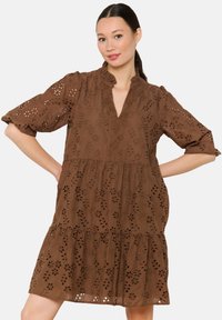 PRINTED - Denní šaty - brown dark chocolate