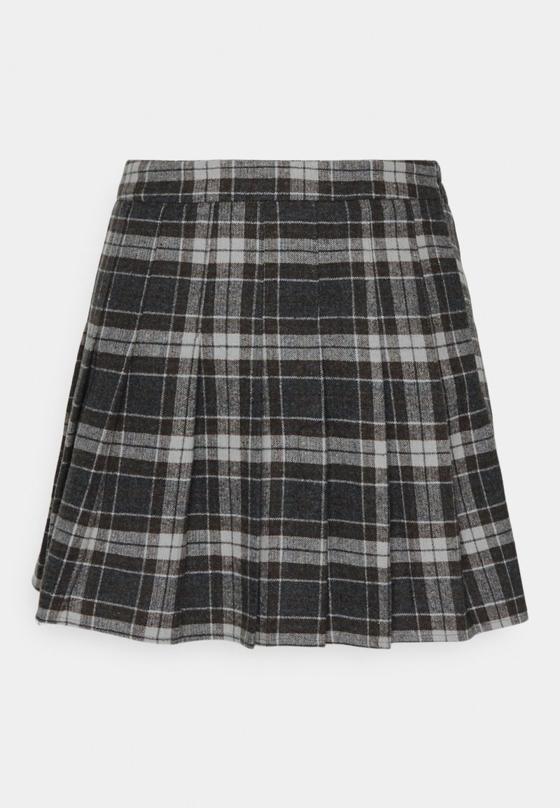 ONLY ONLCHELSEA CHECK SKIRT - Pleated skirt - black/white/black  