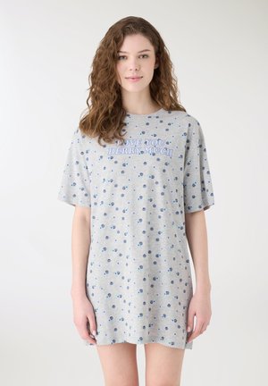 CON FRUTTA E SCRITTA - T-shirt con stampa - var grigio chiaro melange