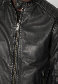 Selected Homme RACER - Casaco de couro - black