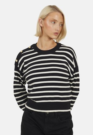 CREW NECK STRIPE - Maglione - black