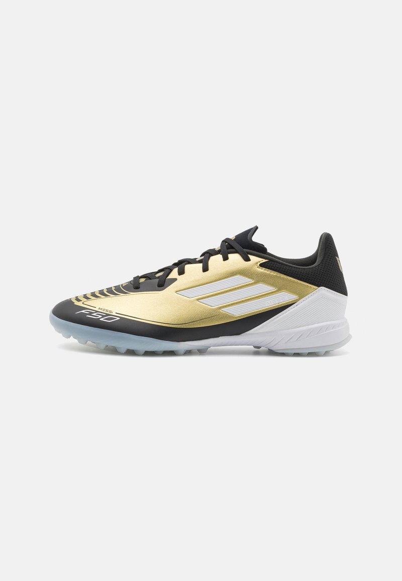 adidas Performance F50 LEAGUE MESSI TURF - Voetbalschoenen voor kunstgras - gold metallic/footwear white/core black