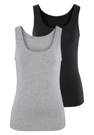 LASCANA, 2 PACK - Top - grau meliert  schwarz