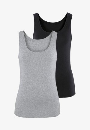 LASCANA, 2 PACK - Top - grau meliert schwarz