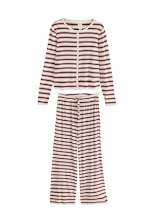 TALL FIT - LONG SLEEVE SET - Pizsama szett - red/blue stripe