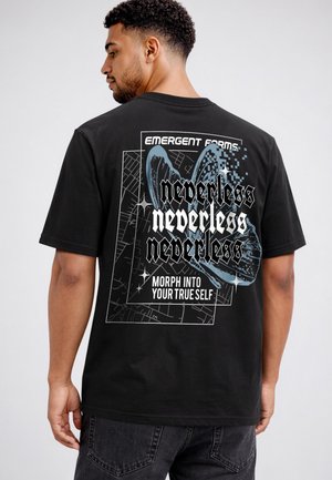 Neverless, HERREN T-SHIRT - DESIGN - OVERSIZED RELAXED FIT PRINTSHIRT - Print T-shirt - schwarz