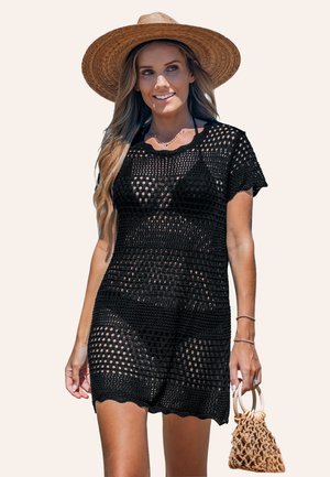 Cupshe SHEER CUTOUT COVER UP - Strandaccessoire - black