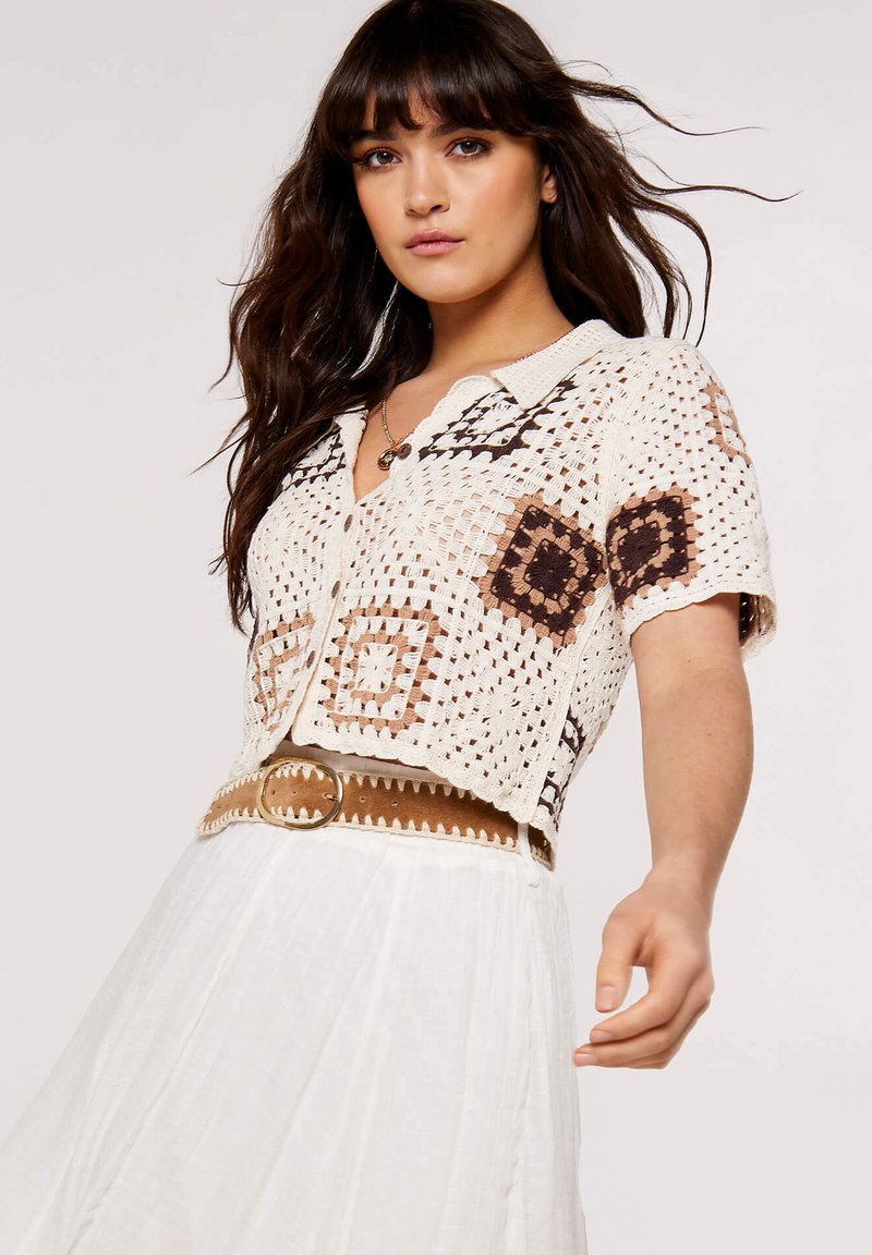 Apricot TONAL GRANNY SQUARE  - Hemdbluse - stone