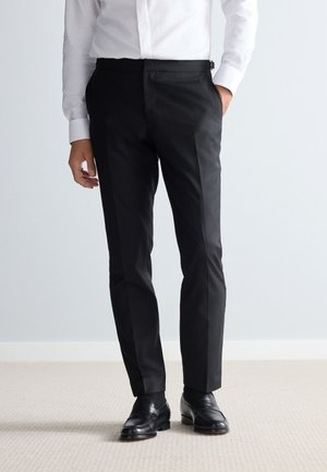 Next SIGNATURE MARZOTTO ITALIAN CHECK TUXEDO  - REGULAR FIT - Oblekové kalhoty - black