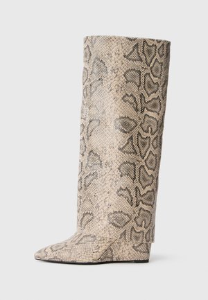 EVANDER - Čizme s punim potplatom - beige/black