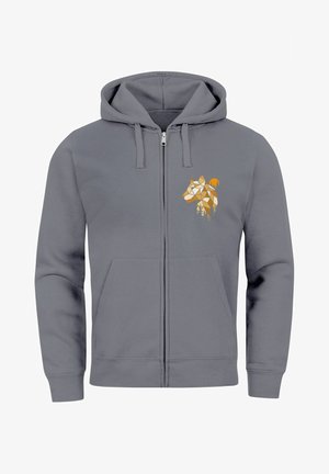 Neverless BÄR OUTDOOR PRINT MOTIV FASHION STREETSTYLE - Sweatjacke - convoy grey