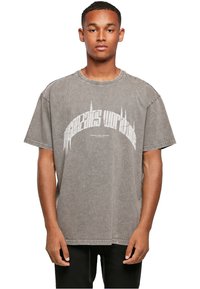 MJ Gonzales HIGHER THAN HEAVEN WITH ACID WASHED HEAVY - T-shirts med print - asphalt