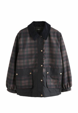 Next, PETITE FIT - CORD COLLAR HERITAGE TRENCH COAT - Overgangsjakke - brown navy check