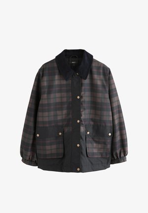 Next, PETITE FIT - CORD COLLAR HERITAGE TRENCH COAT - Overgangsjakke - brown navy check