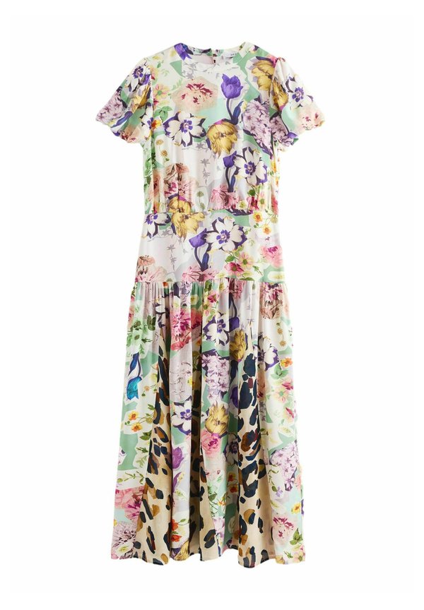 REGULAR FIT - SHORT SLEEVE CREW NECK SPLICED - Maxikleid