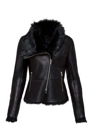 RENETA - Giacca di pelle - black