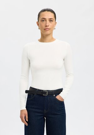 Selected Femme Top s dlhým rukávom - snow white