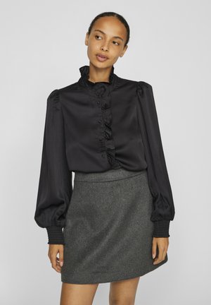 VILUTTO FRILL - Overhemdblouse - black beauty