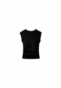 FITTED WITH GATHERING  - T-shirt basique - black