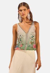 Love & Roses - REGULAR FIT - EMBELLISHED FLORAL TRIM - Blouse - green Thumbnail Image 1