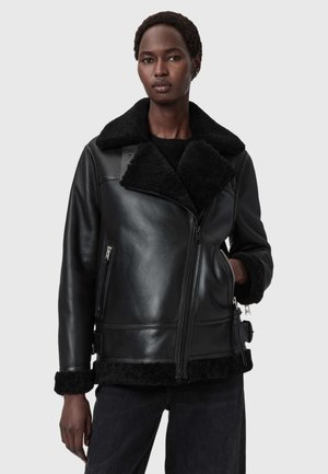SOLA - Chaqueta de cuero - black black