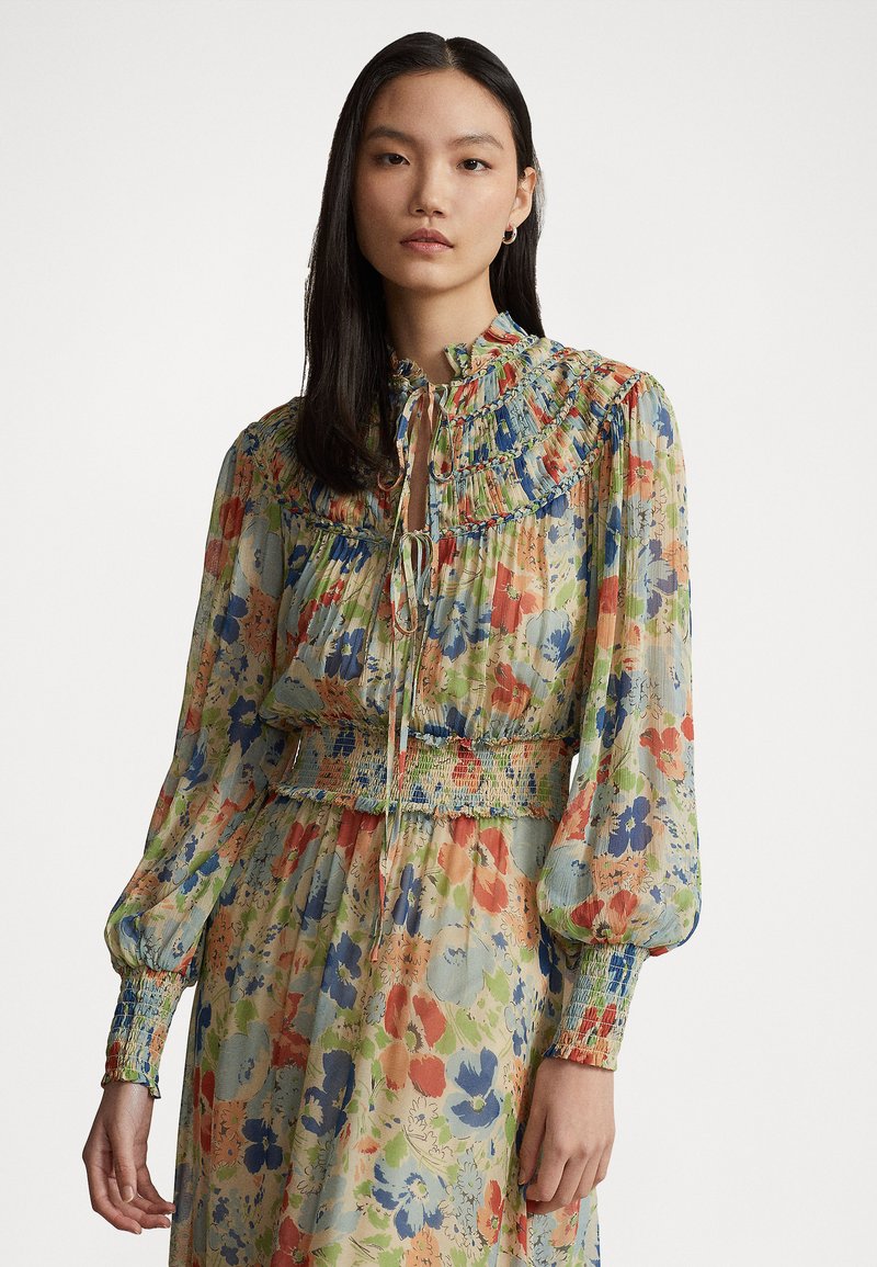Polo Ralph Lauren LONG SLEEVE DRESS - Maxi dress - dusty floral/multi ...