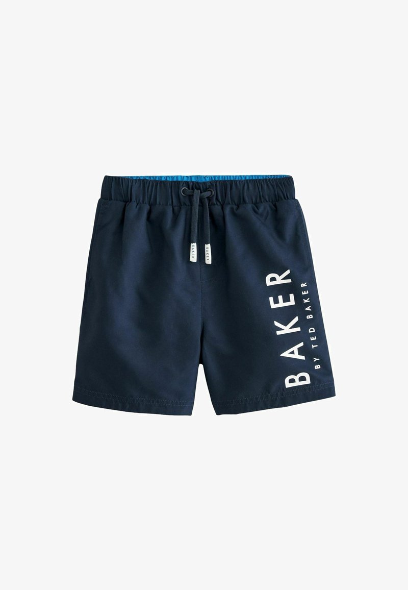 Shorts da nuoto della marina realizzati in tessuto leggero, con vita elastica, chiusura con cordoncino e testo del marchio bianco sul lato.