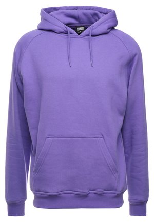 Lilla pullover hoodie lavet af blødt materiale, med en kængurulomme, snorhætte og ribbede manchetter og kant.