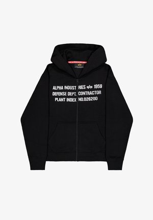 Alpha Industries, ALPHA INDUSTRIES MEN - HOODIES DEFENSE ZIP HOODIE - Felpa con zip - black