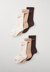 BASIC CREW 6 PACK - Meias - brown basalt