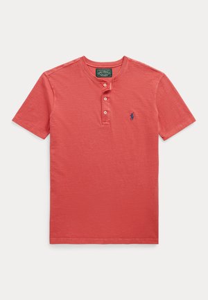 SLUB JERSEY SHORT-SLEEVE HENLEY SHIRT - Basic póló - spring red