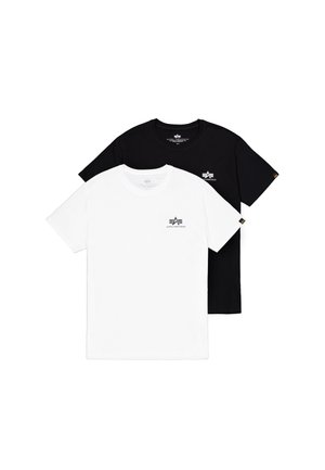 SMALL LOGO 2 PACK - Paprasti marškinėliai - black/white