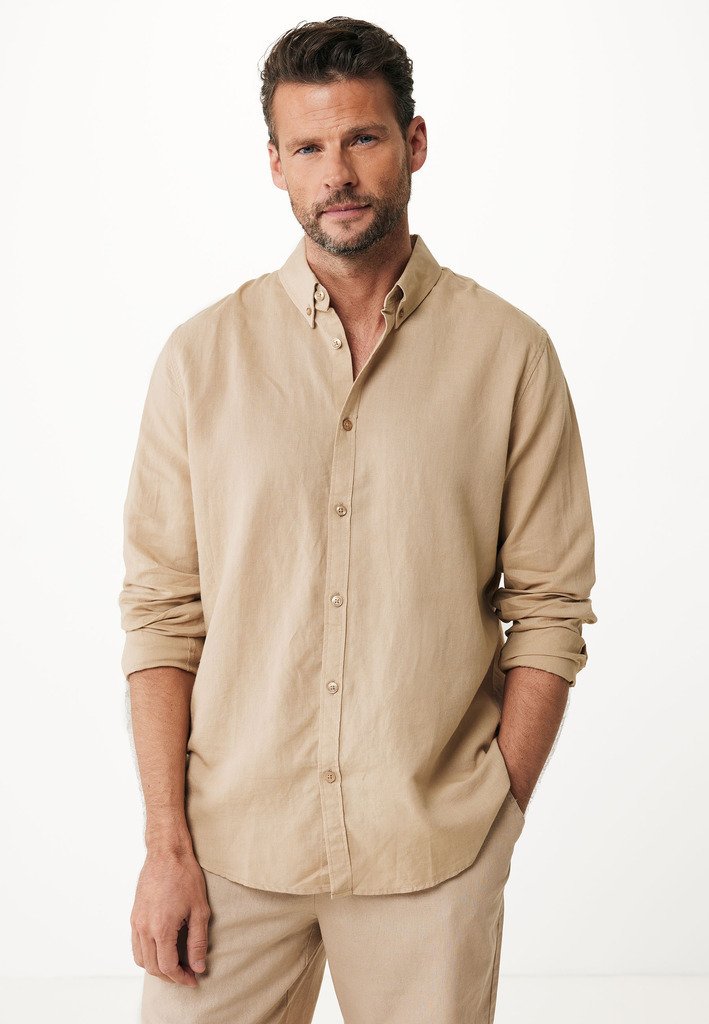 Mexx - Basic Linen Shirt - Chemise - sand, Agrandir