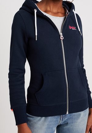 Sweater met rits - mottled dark blue