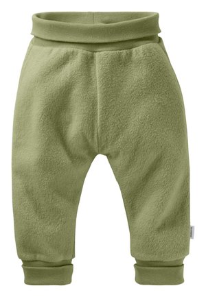 Weiche grüne Fleece-Babypants mit elastischem Bund und Bündchen, entwickelt für Wärme und Komfort.