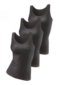 LASCANA 3 PACK - Undershirt - schwarz