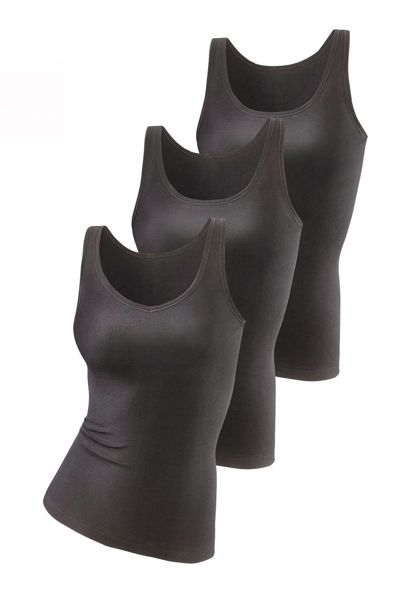 LASCANA 3 PACK - Undershirt - schwarz