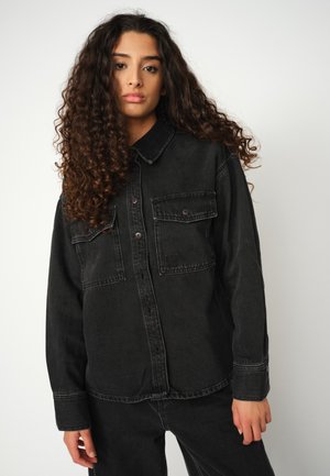 MMHNICE DRAPY - Denim jacket - black