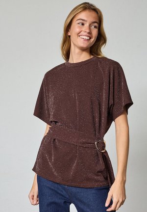 GELIA - T-shirts print - chocolate silver