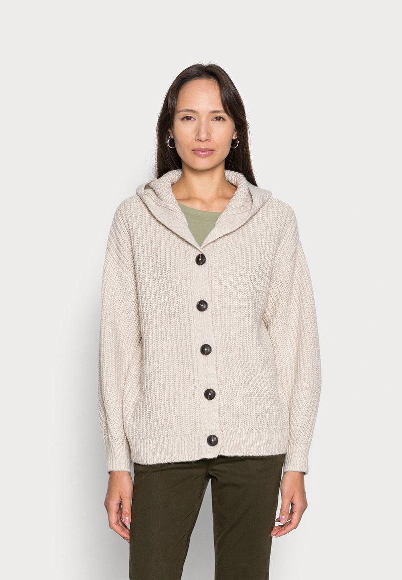 TOM TAILOR Casaco de malha - cold beige melange
